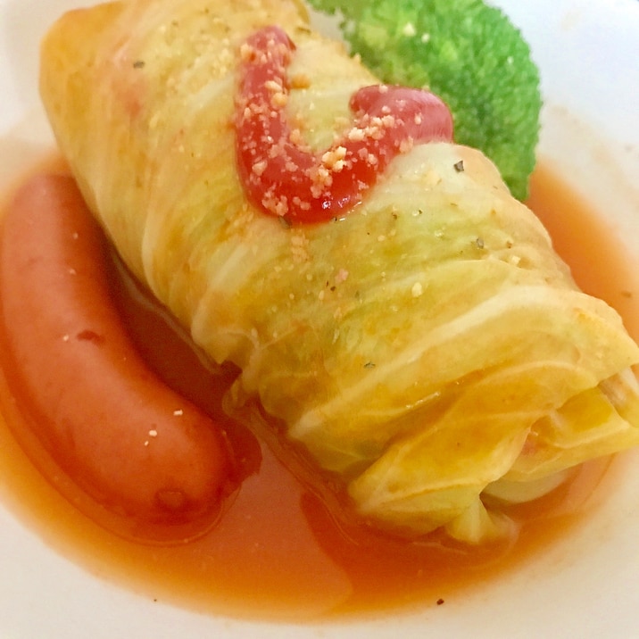 ケチャップで作るロールキャベツ